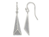 Sterling Silver Gliter Triangle Dangle Earrings